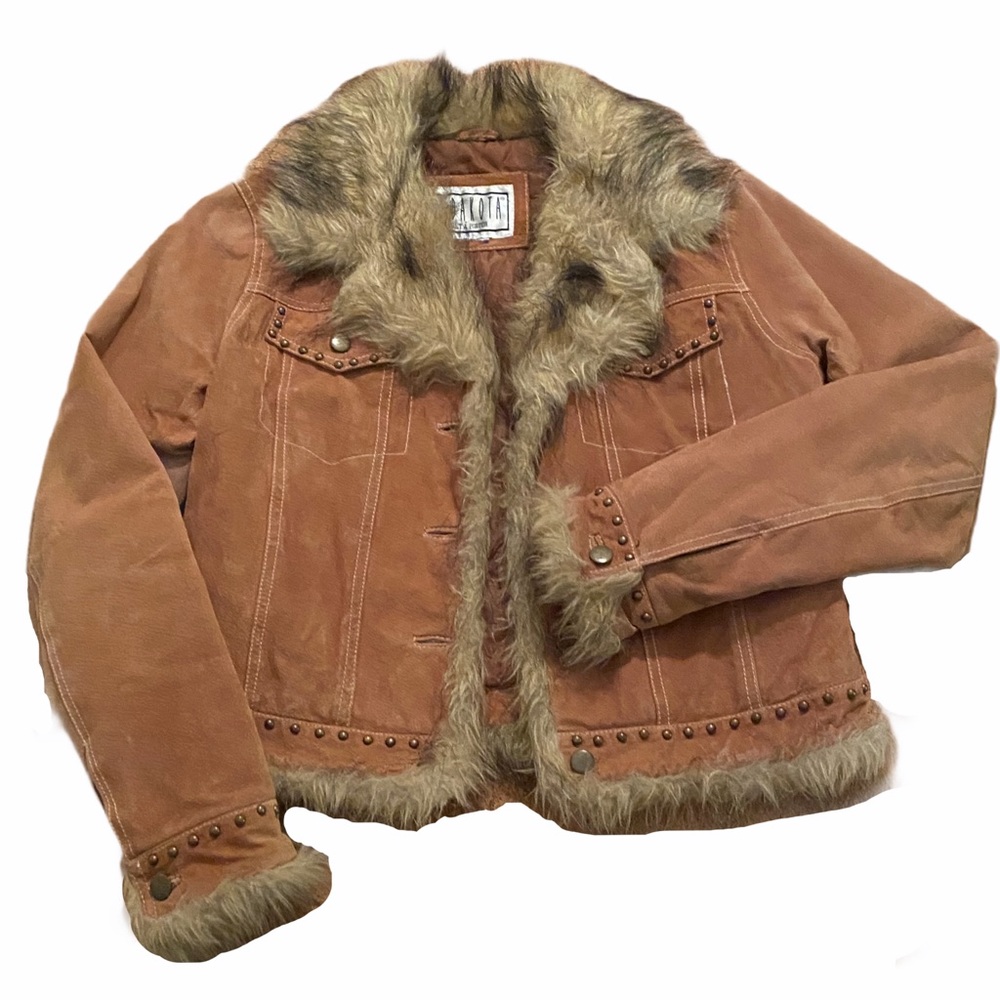 Bb Dakota leather and faux fur jacket